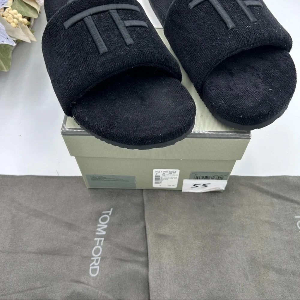 Men’s Tom Ford toweling velvet slipper size 8, made in Italy